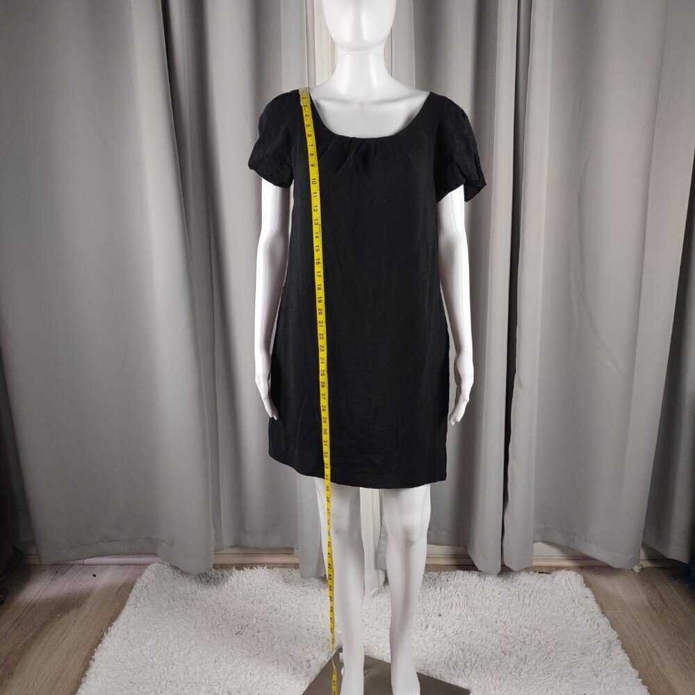 Old Navy Women's Black Puff Sleeve Scoop Neck, Casual Midi Dress Size Medium - Picture 6 of 12